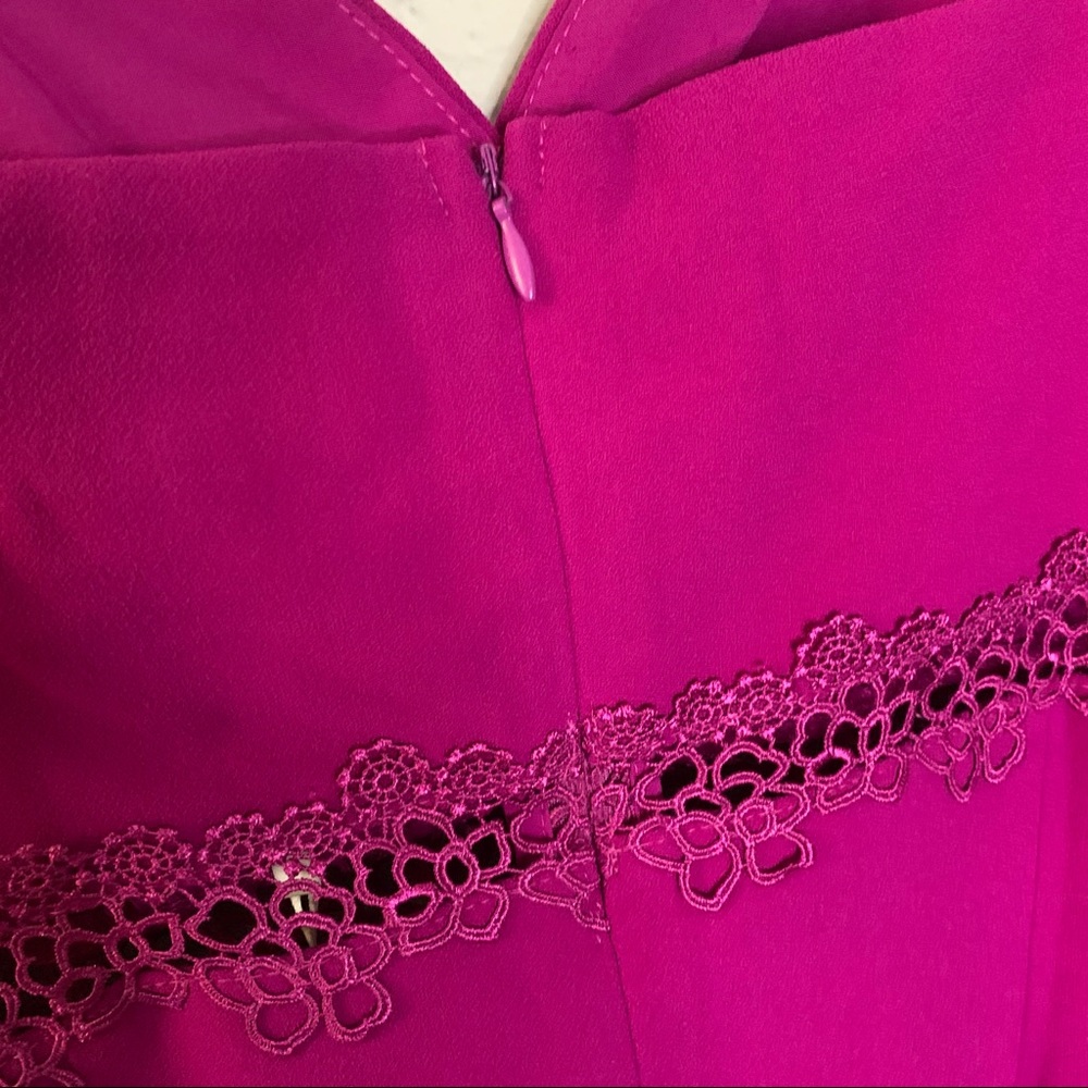 Foxiedox Iris Lace Inset Cocktail Sheath Dress Purple Size Large NWT - Picture 9 of 15
